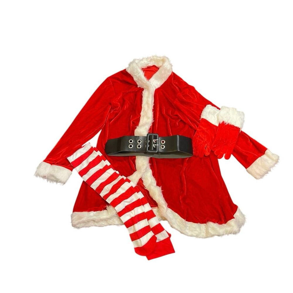 Festive Red Mrs. Claus Santa Costume SZ XL Halloween Holidays Christmas Kidscore